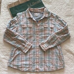 L.L. Bean Pastel Plaid Shirt
